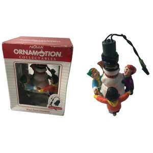 NOMA Vintage 90s Ornamotion Children Snow Christmas Ornament 1992 RARE Rotating
